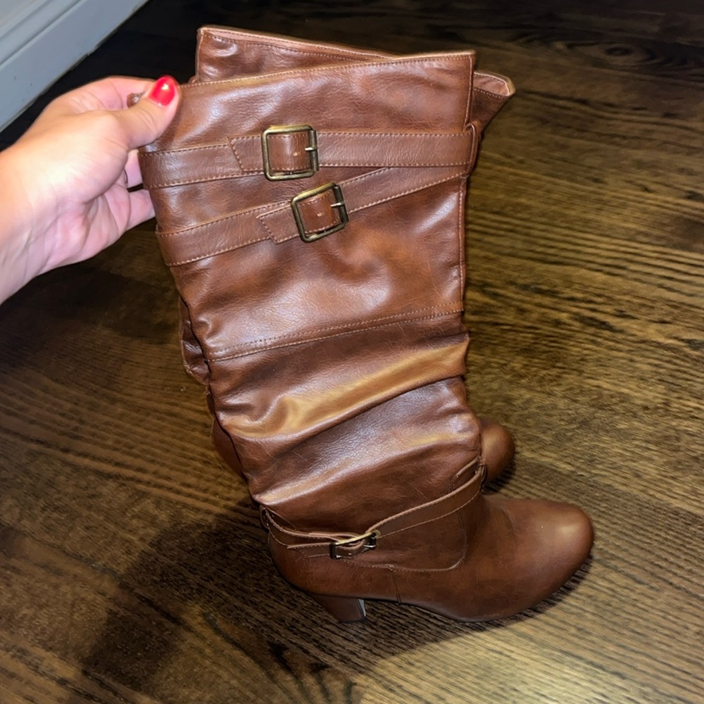 Sherlock Brown calf high boots sz 11